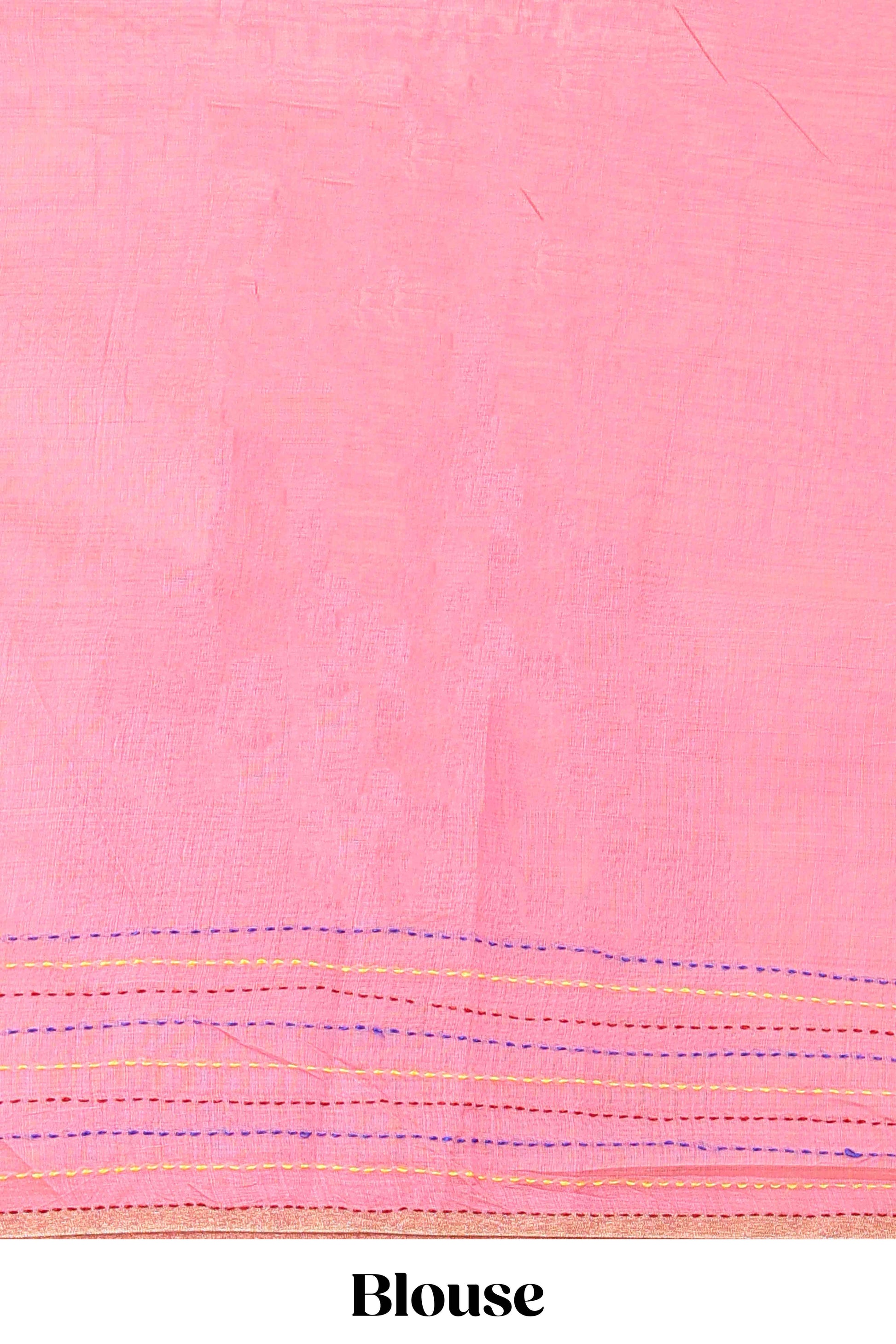 Pink casual chanderi cotton saree