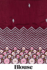 Pink chiffon georgette designer saree
