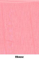 Pink contrast linen cotton saree