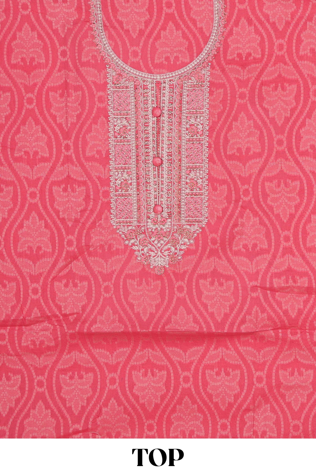 Pink cotton embroidery dress material
