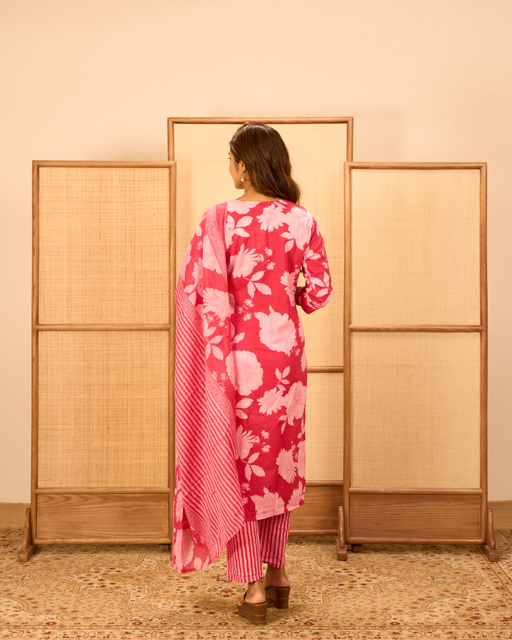 Pink cotton festive outfit