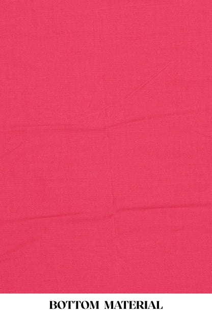 Pink cotton floral design suit