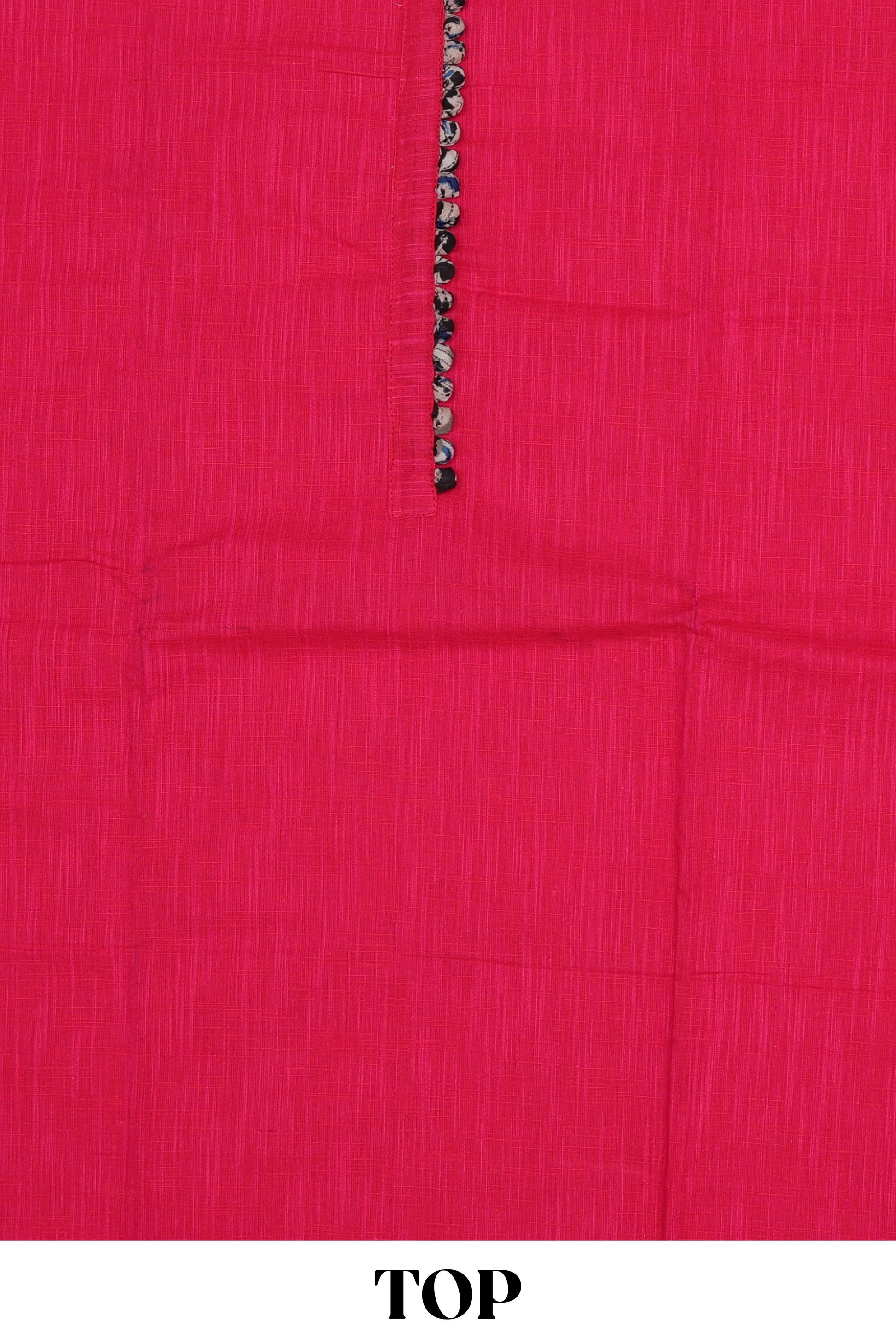 Pink cotton kalamkari dress material