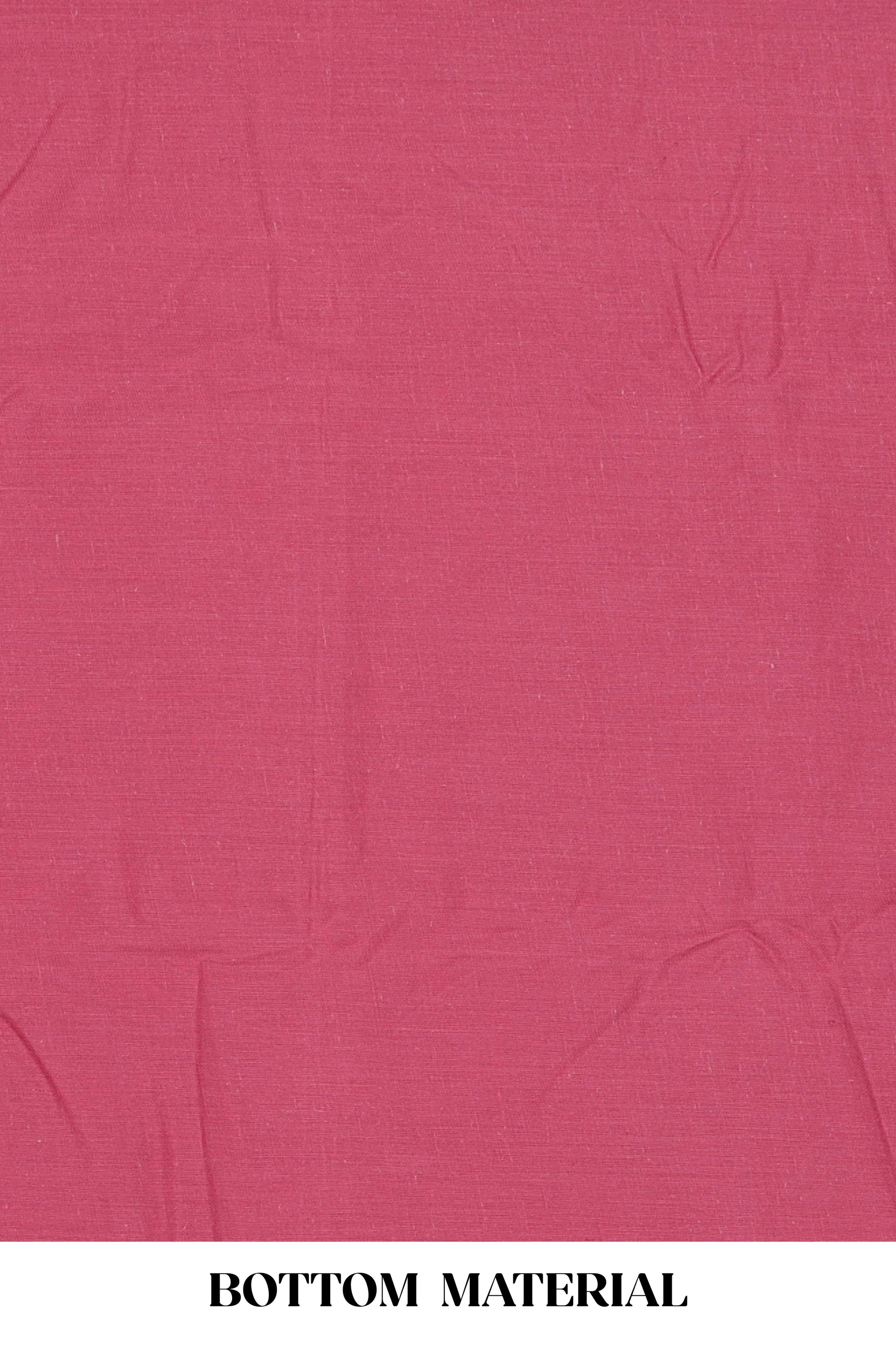 Pink cotton thread work suit
