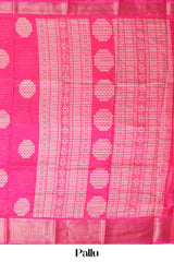 Pink dupion silk wedding saree