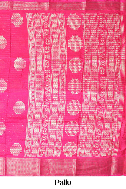 Pink dupion silk wedding saree

