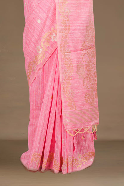 Pink elegant motif saree
