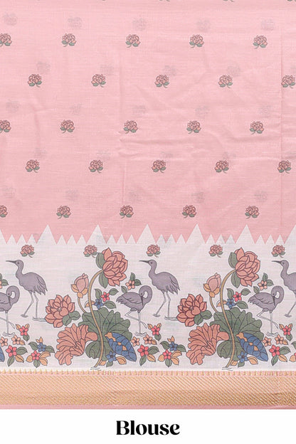 Pink elegant print saree