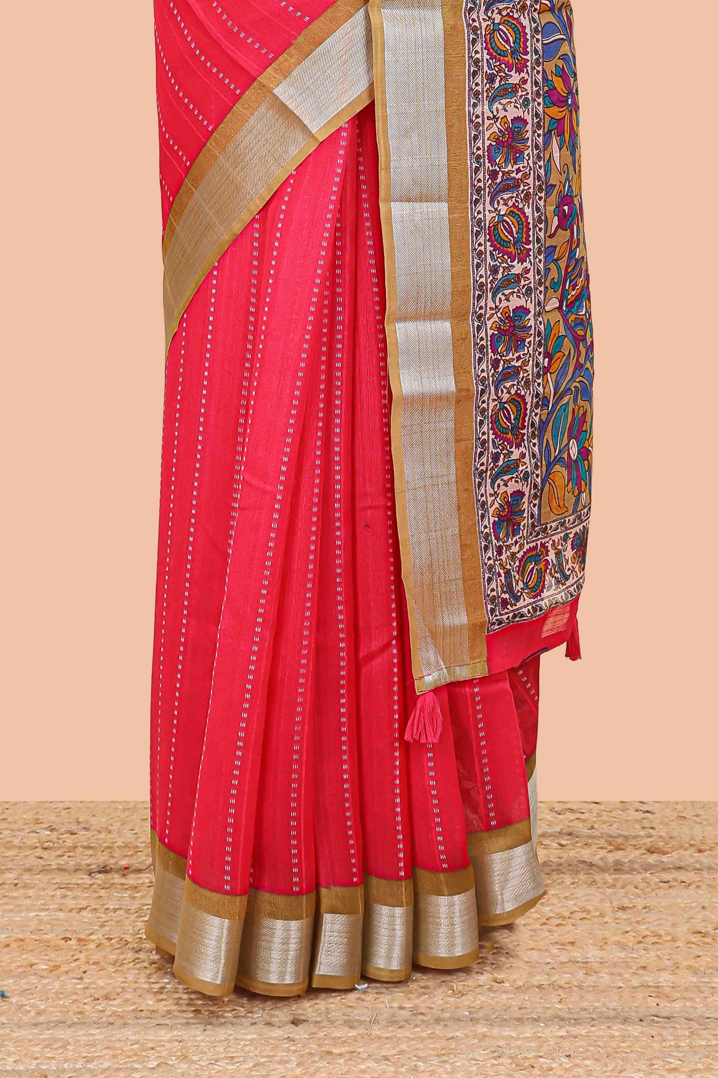 Pink elegant zari saree