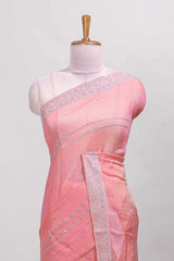 Pink festive chamki saree