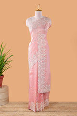 Pink floral embroidery