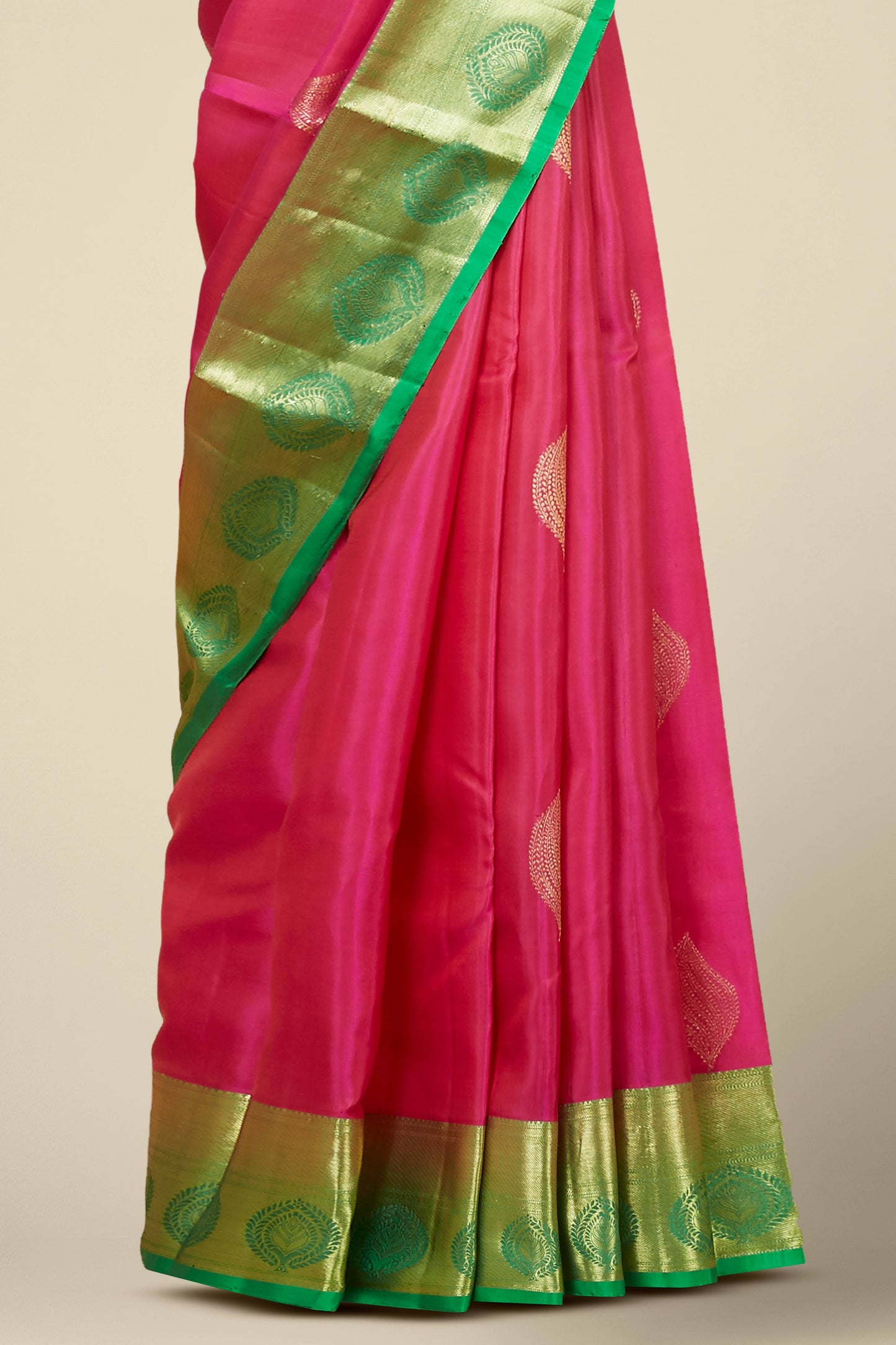 Pink gold zari silk sarees