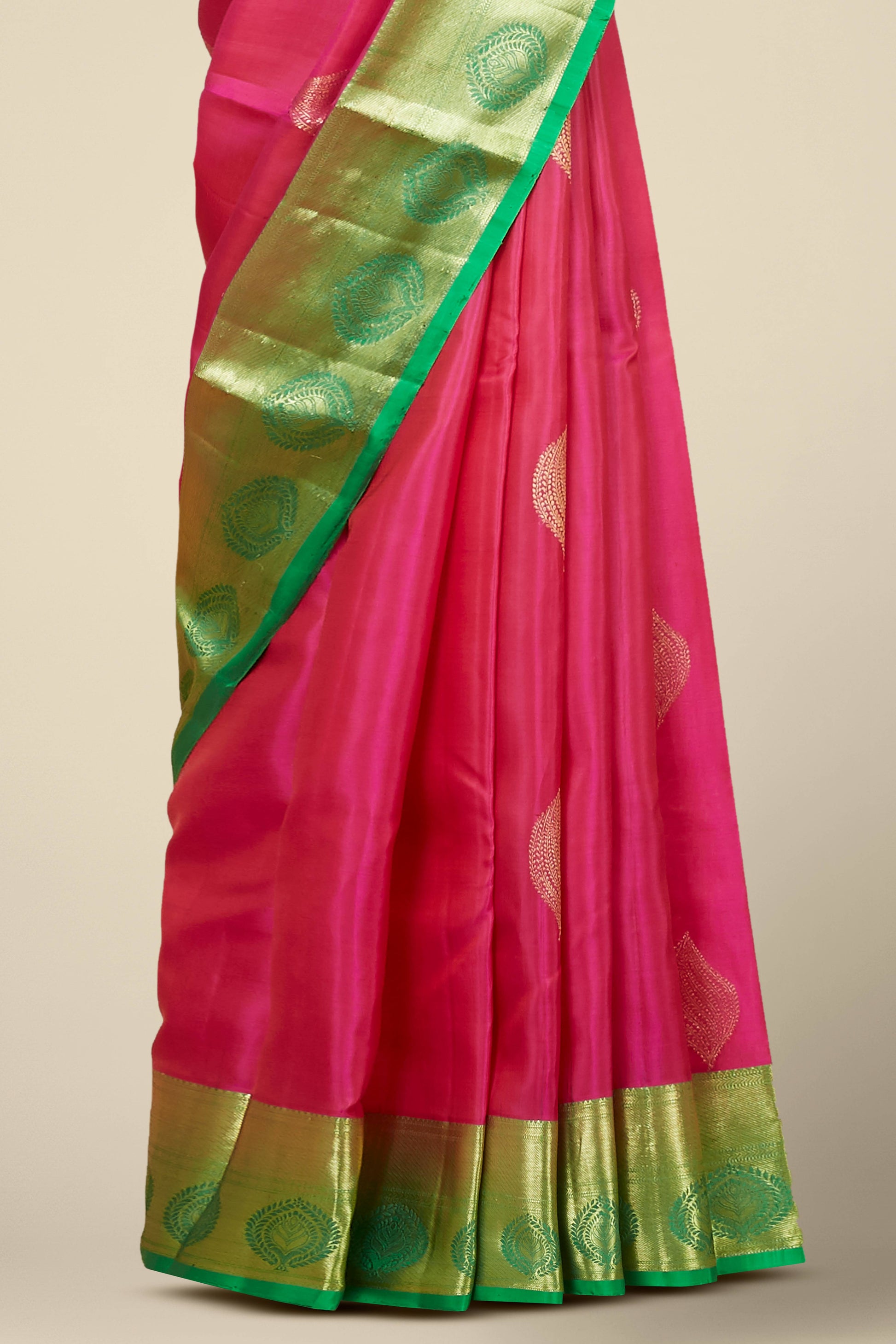 Pink gold zari silk sarees