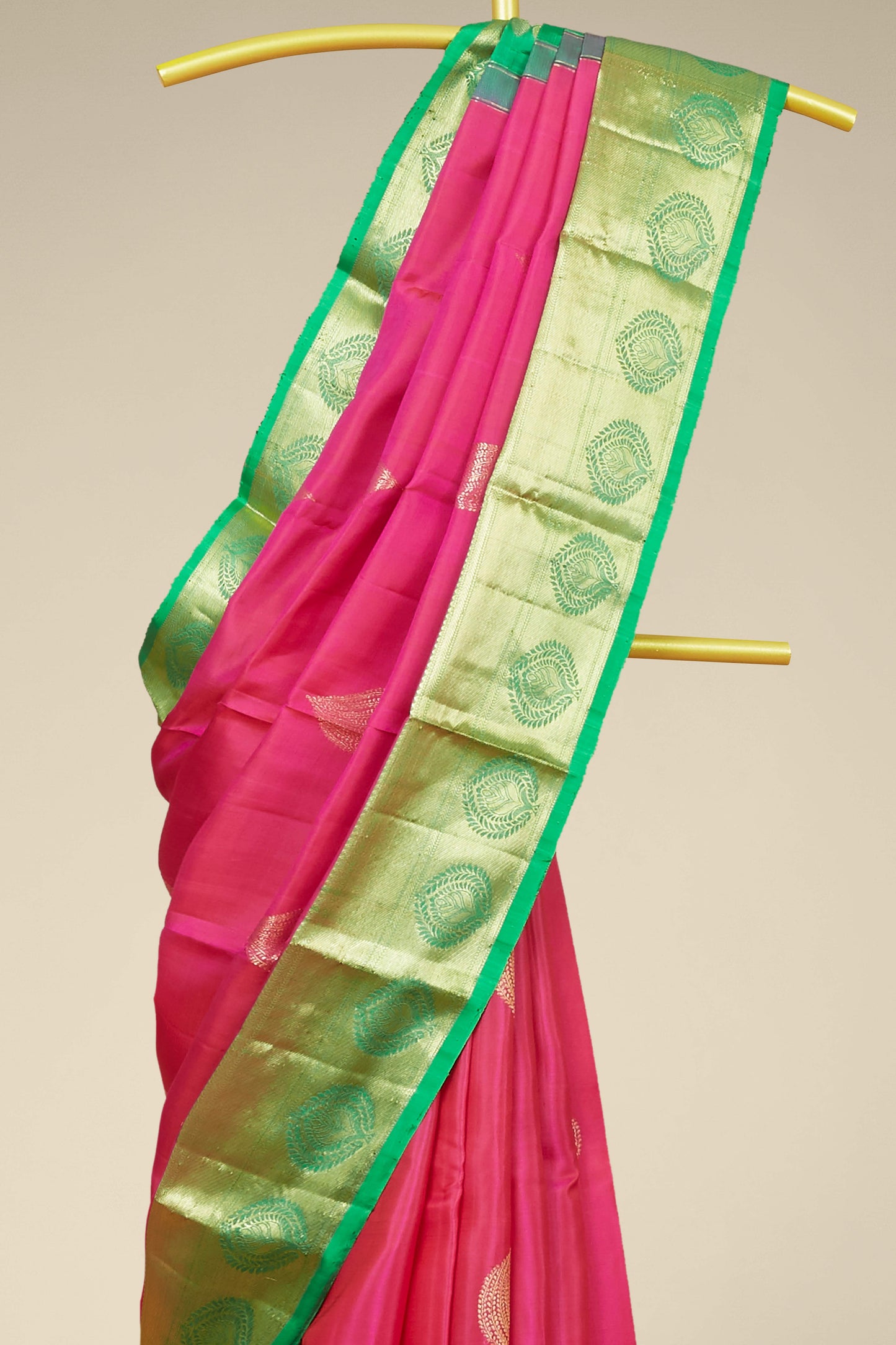 
Pink green silk saree collection