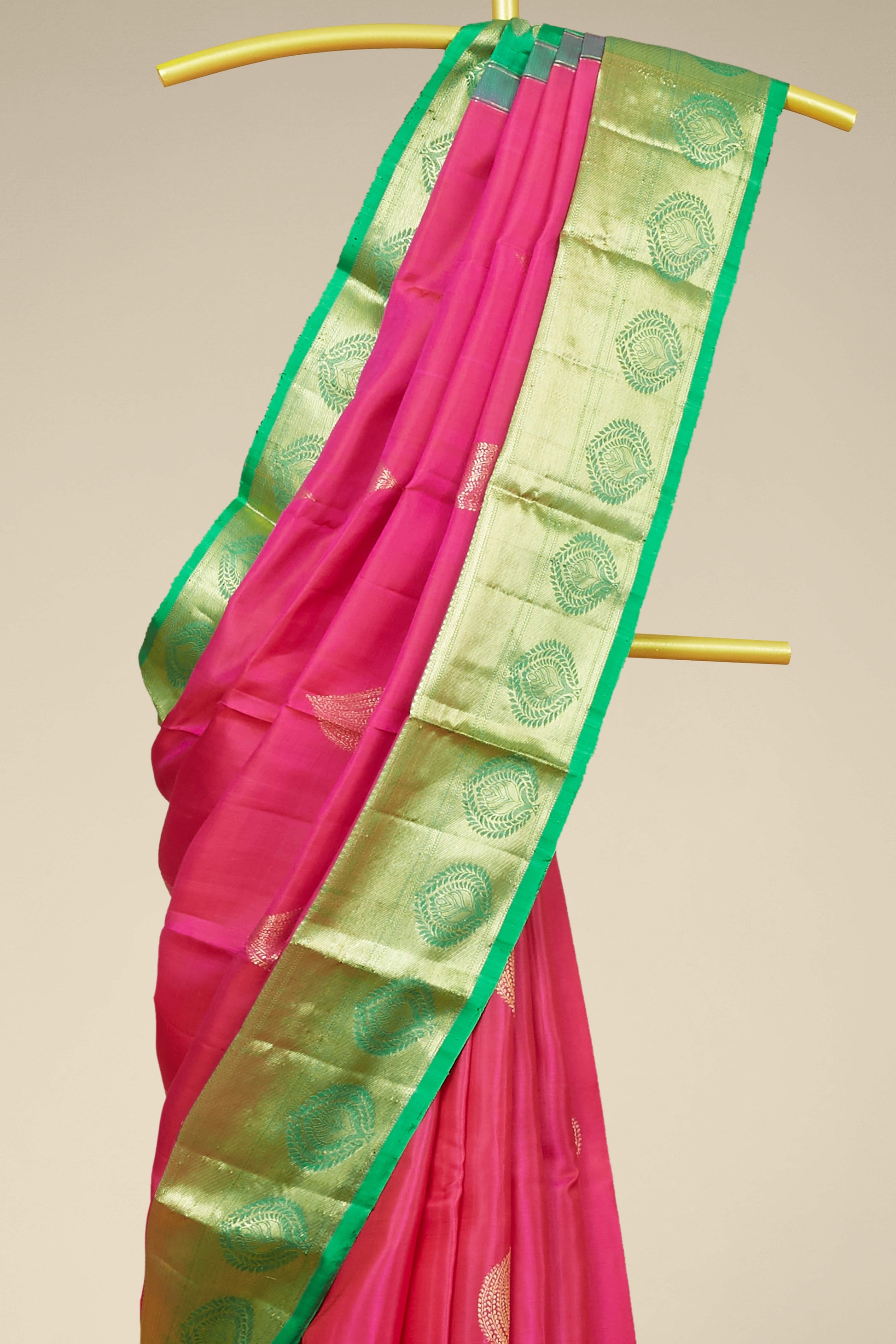 
Pink green silk saree collection