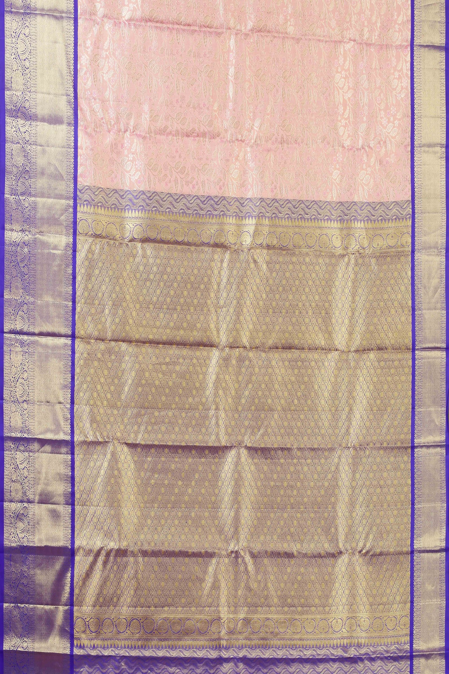 Pink jacquard silk sari