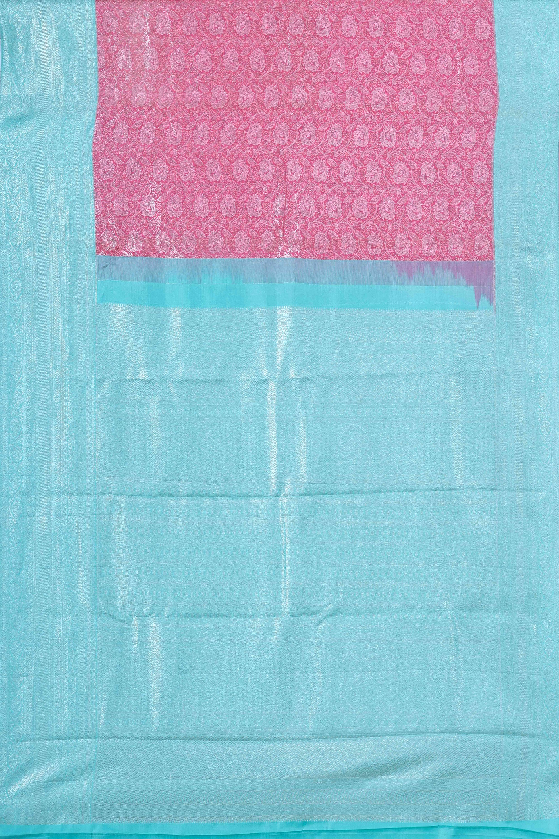 Pink jacquard silks saree