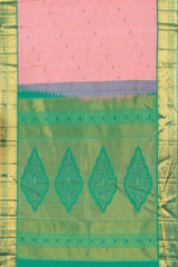 Pink jacquard silks sarees