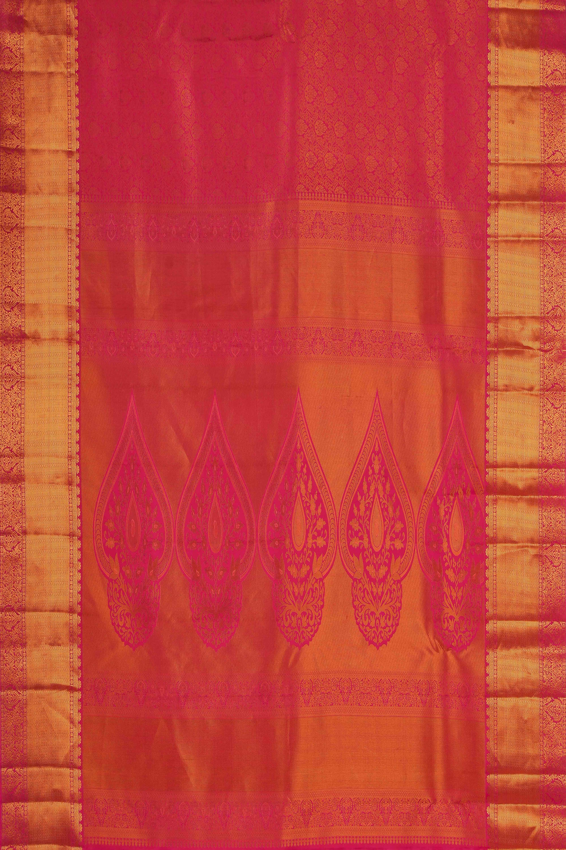 Pink jacquard woven silk saree