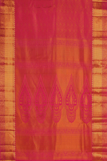 Pink jacquard woven silk saree