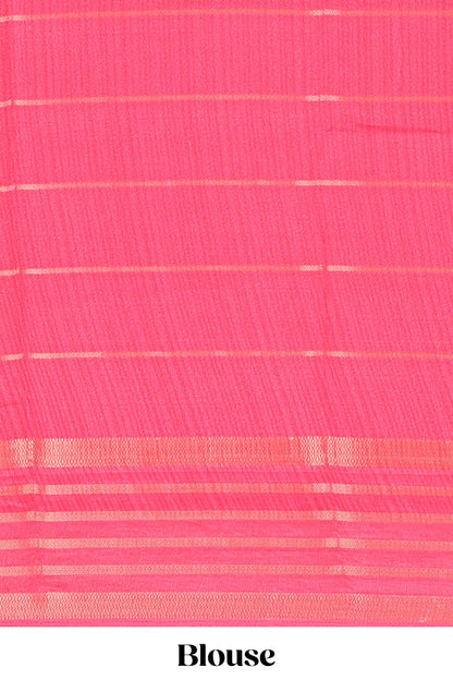 Pink moss chiffon elegant saree