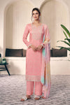 Pink munga silk embroidered suit set