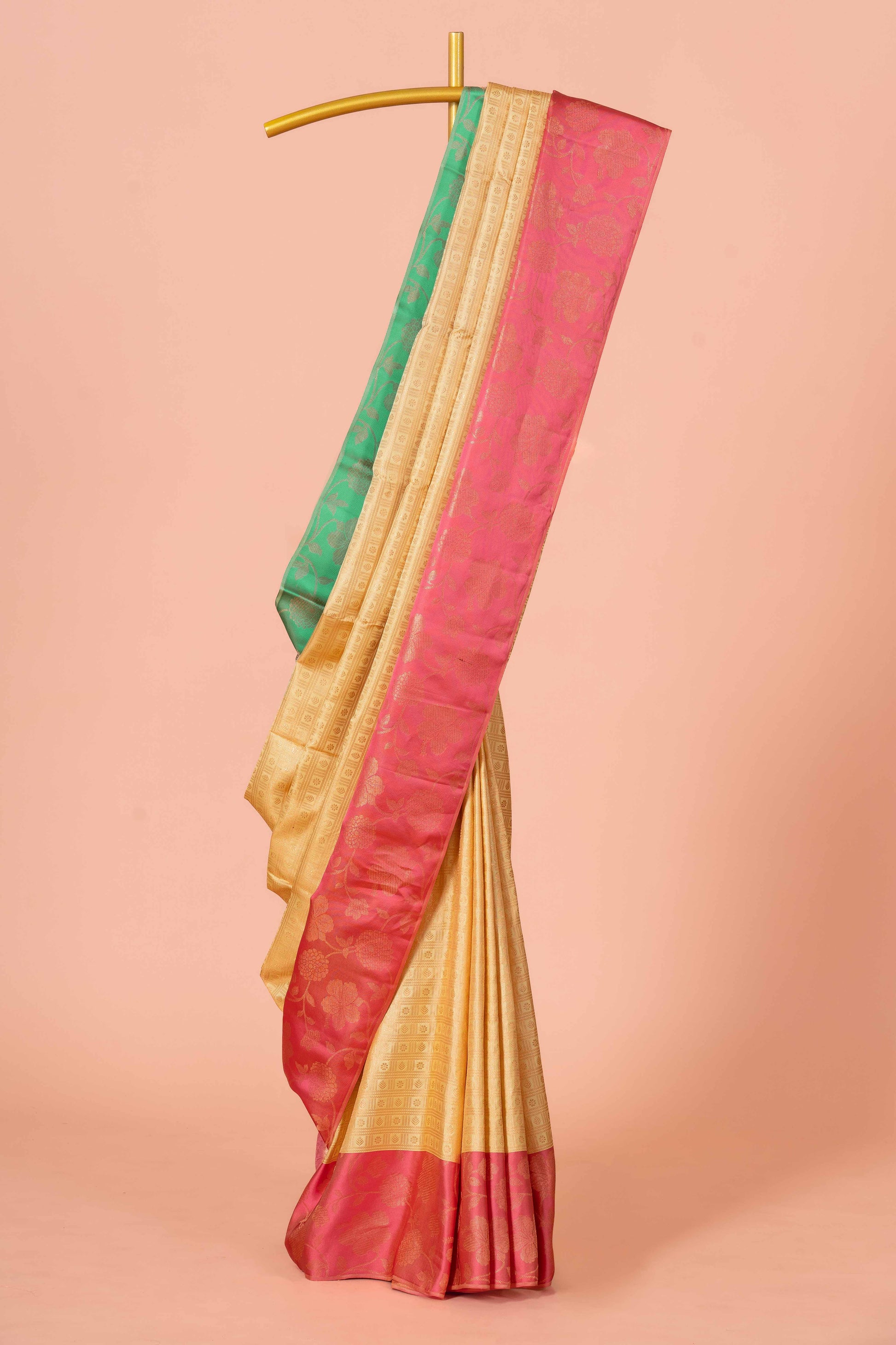 Pink pattu silk saree