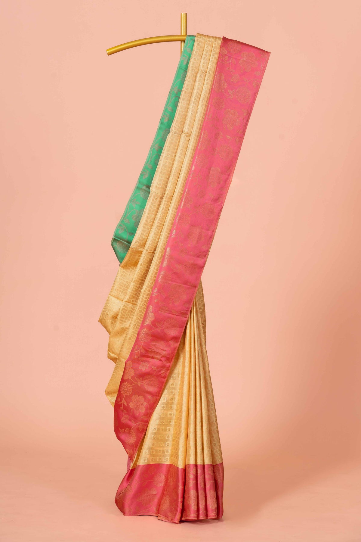 Pink pattu silk saree