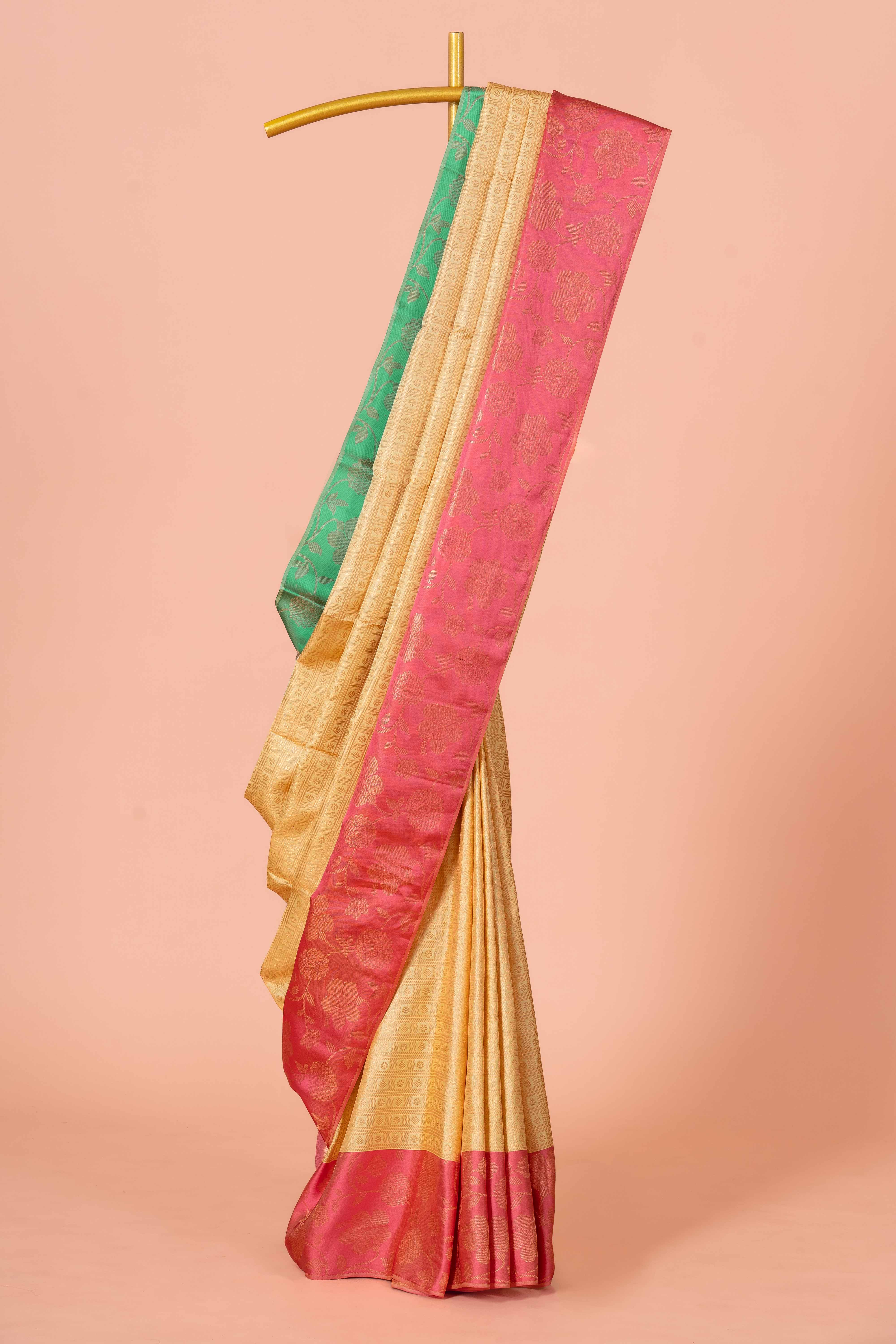 Pink pattu silk saree