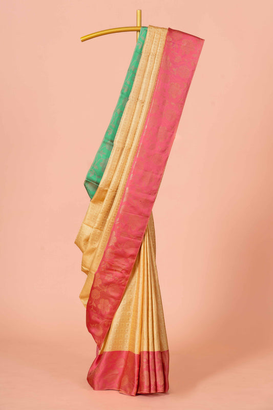 Pink pattu silk saree