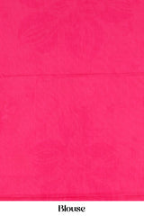 Pink pure cotton saree with blouse