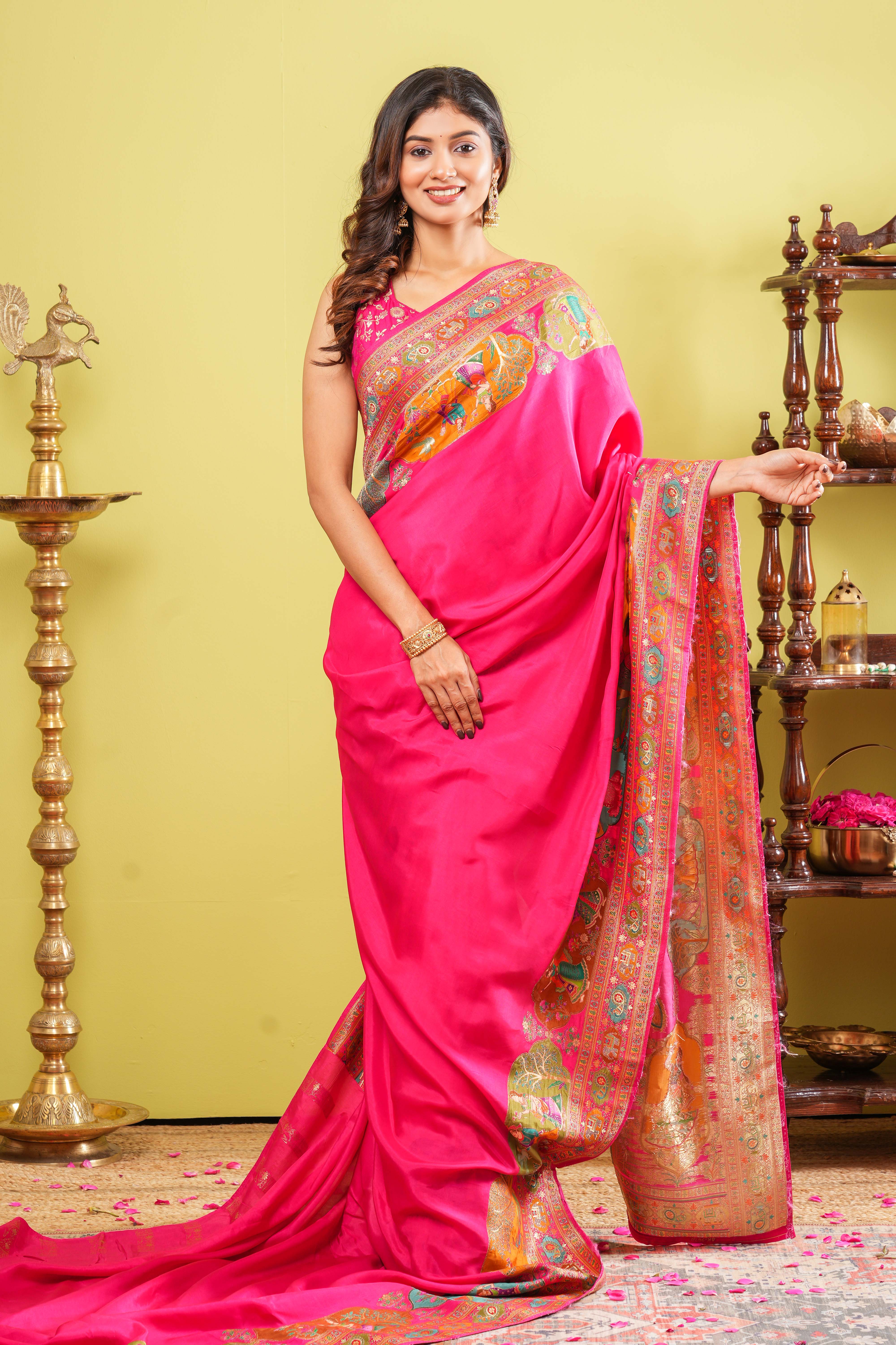 Pink pure viscose 