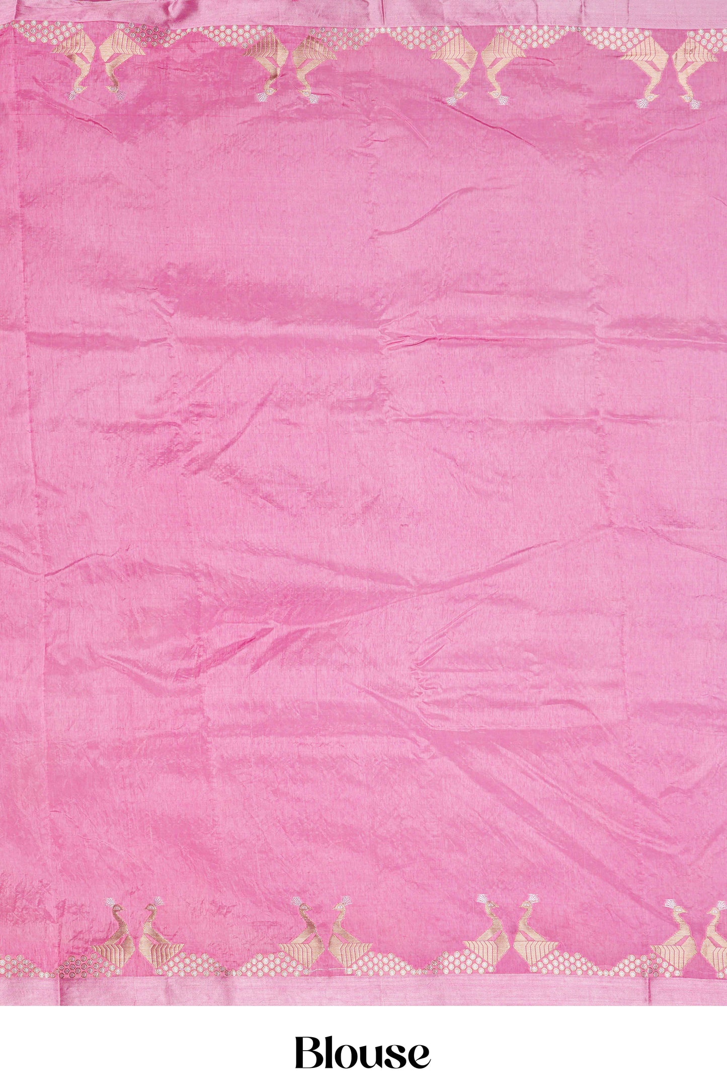 Pink raw silk woven saree