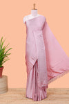 Pink satin crepe crush texture saree
