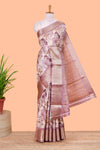 Pink semi dola floral saree