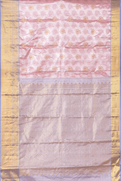 Pink tissue woven silk saree