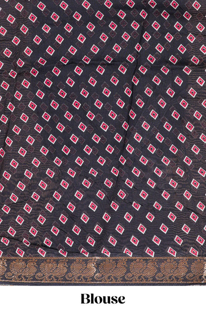 Pink traditional chanderi saree kalamkari motifs