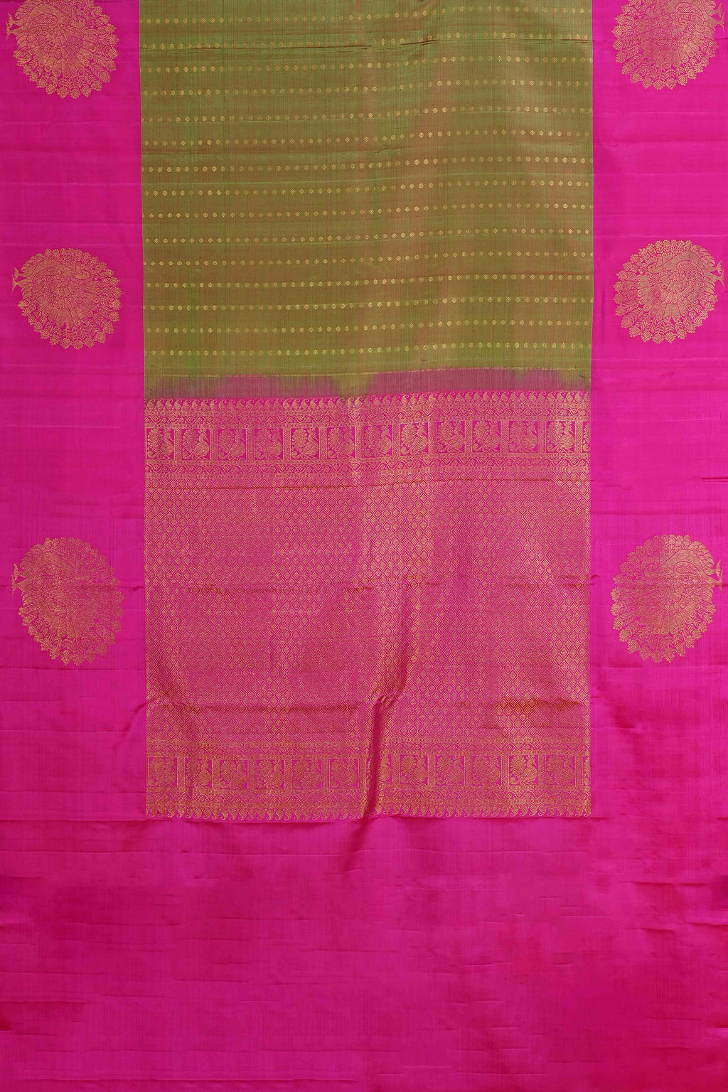Pink zari butta designer saree