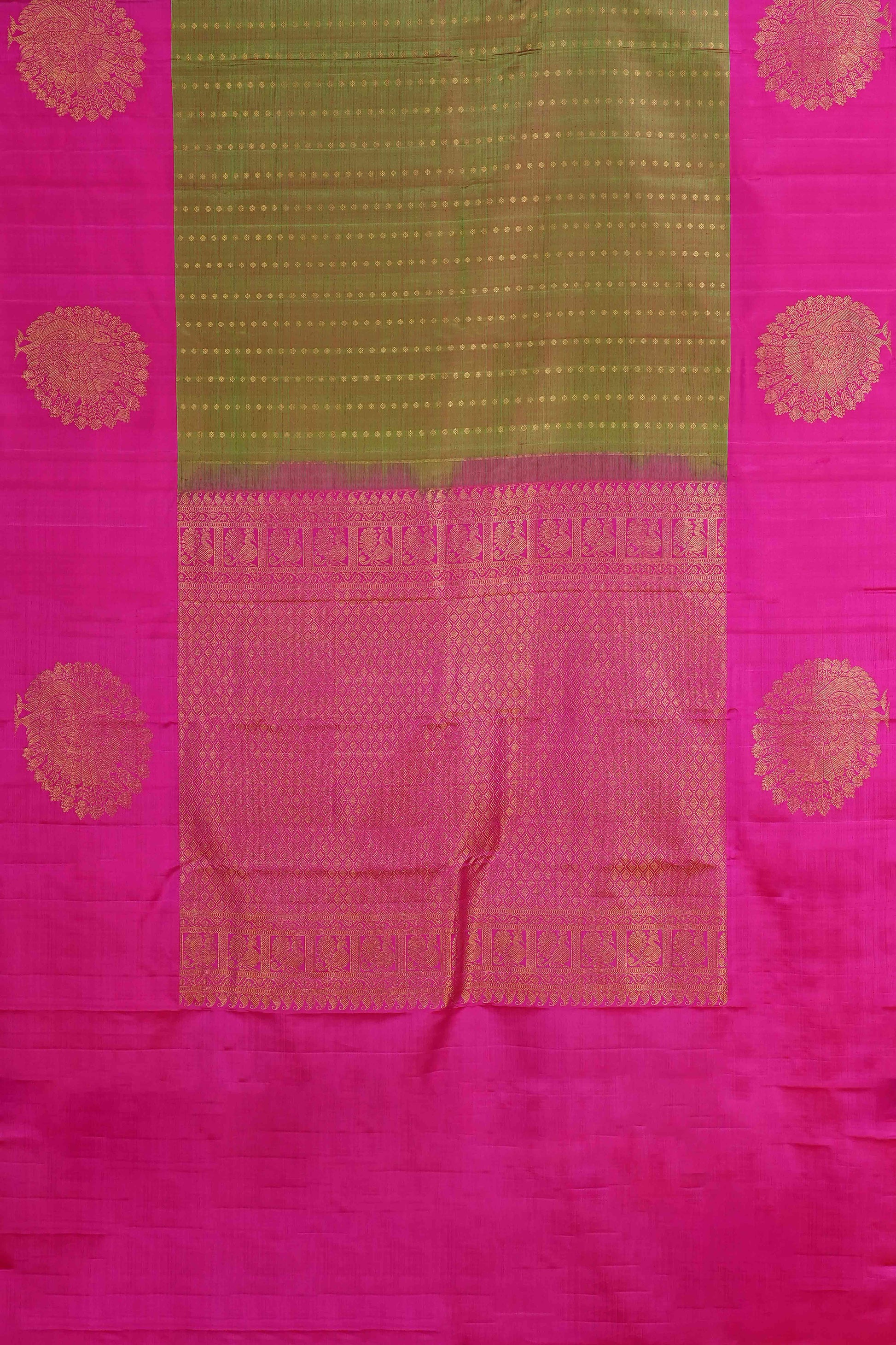 Pink zari butta designer saree