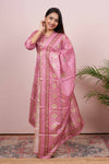 Pink zari butta salwar suit set