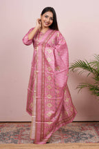Pink zari butta salwar suit set