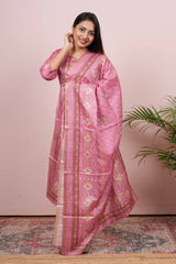 Pink zari butta salwar suit set