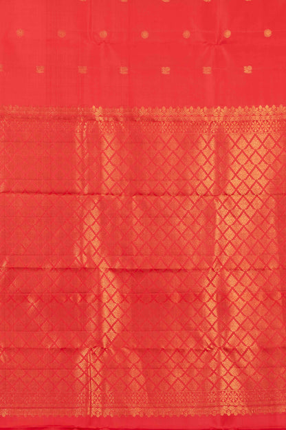 Plain red silk saree borderless