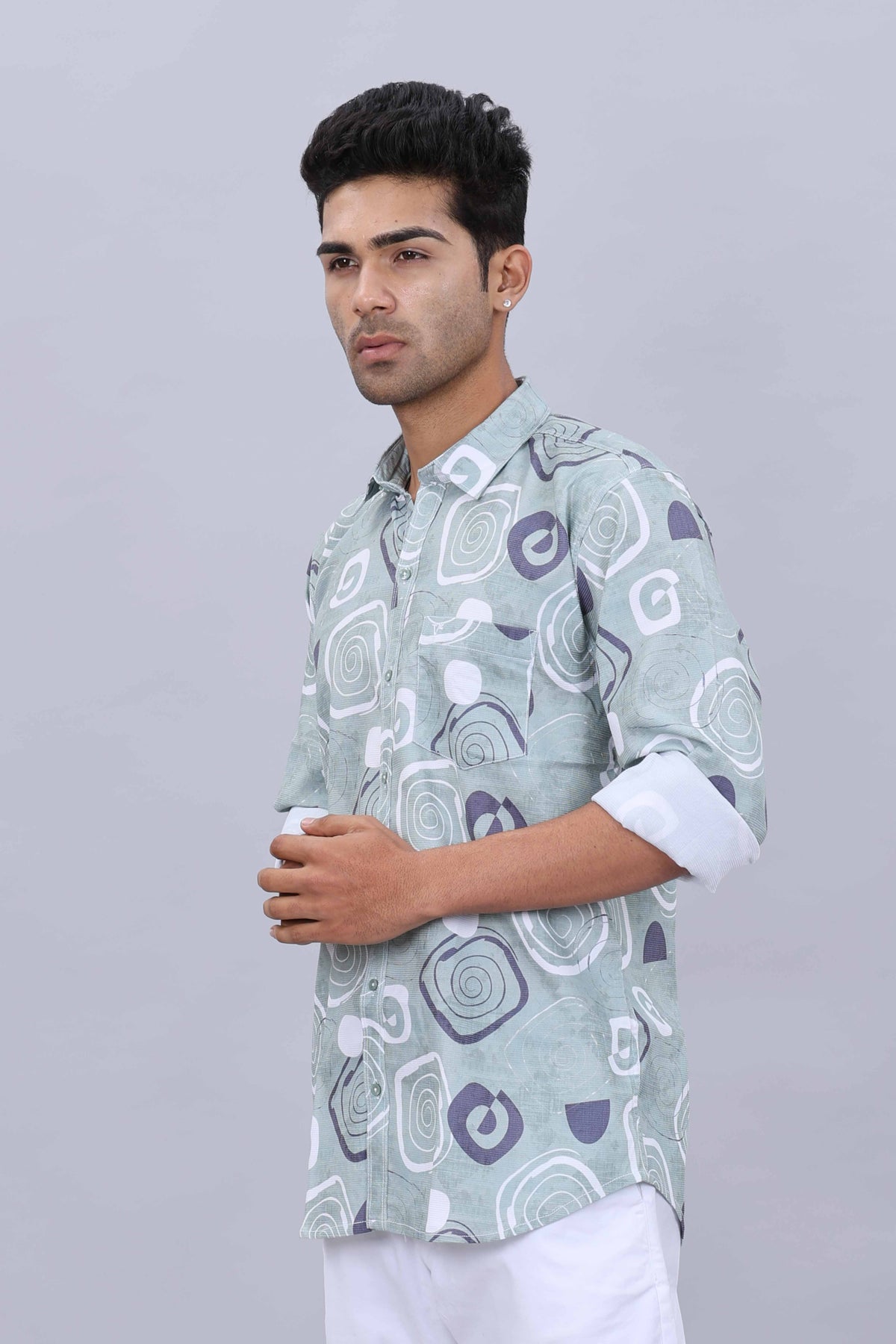 Popcorn fabric mens shirt