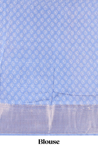 Powder blue semi dola festive saree