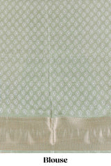 Powder green semi dola elegant saree