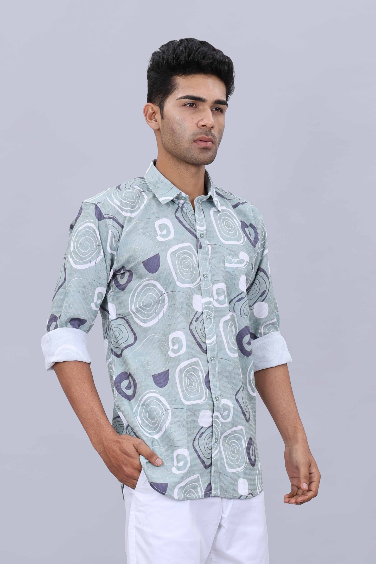 Printed collar casual shirt