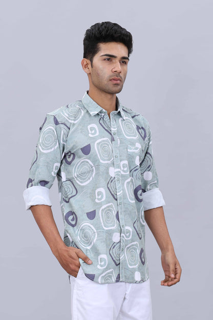 Printed collar casual shirt
