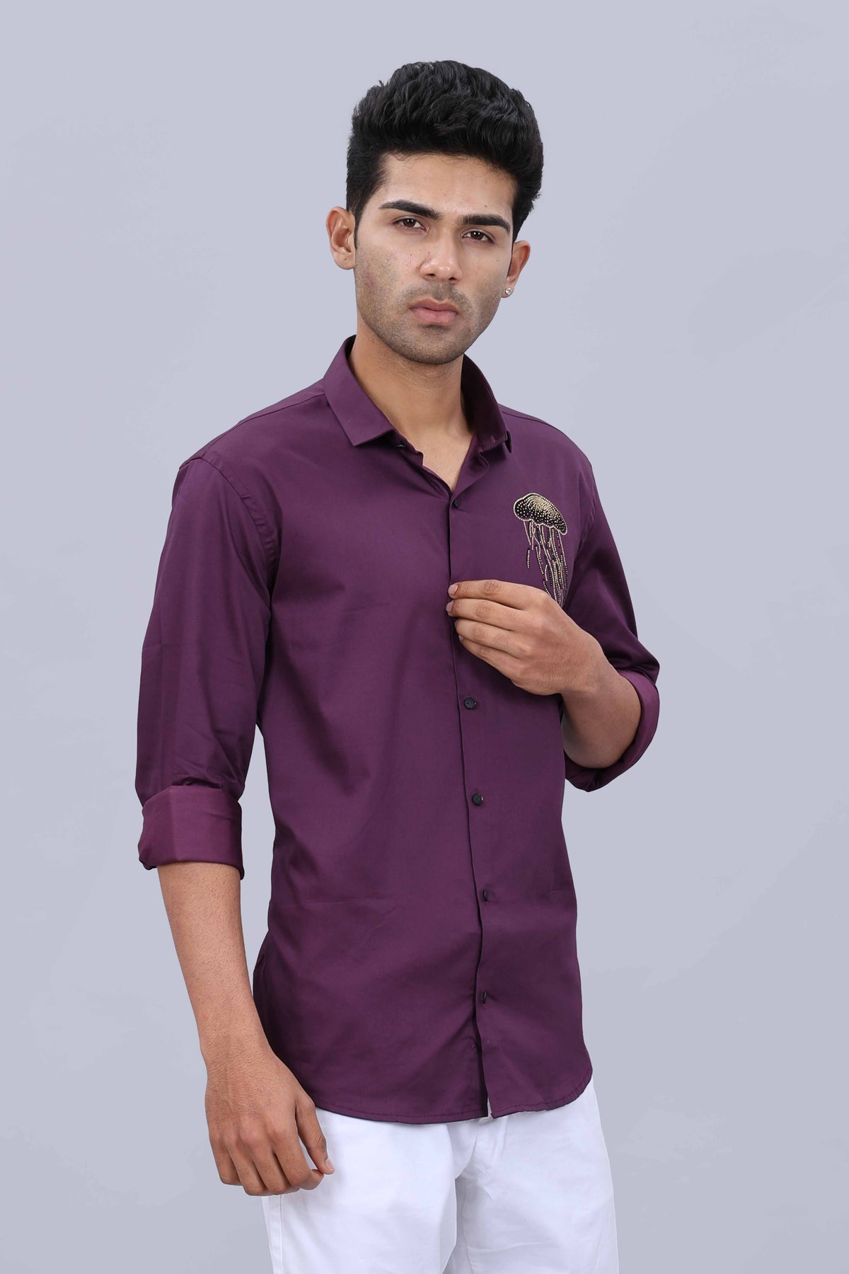 Printed dobby mens shirt
