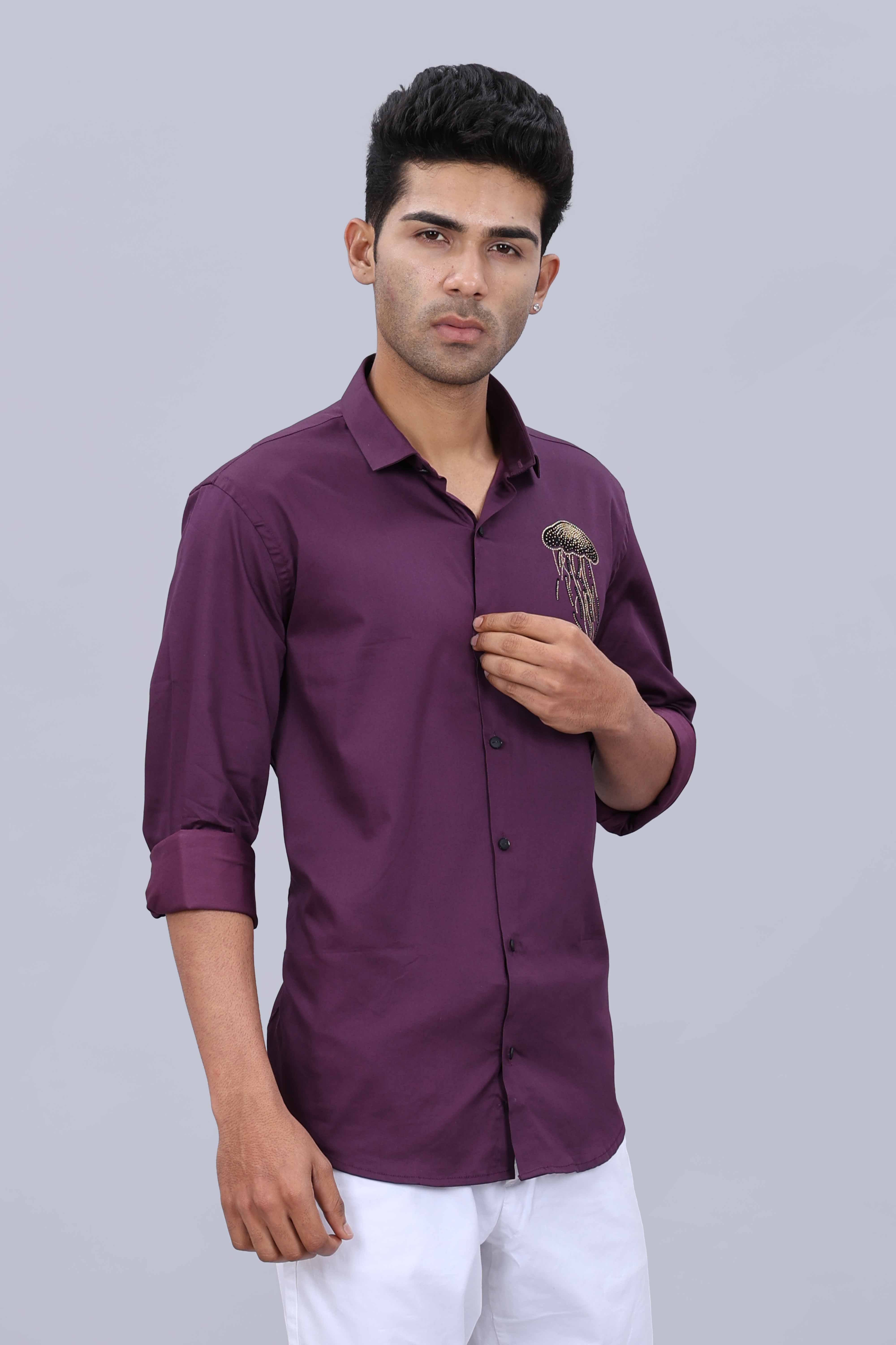 Printed dobby mens shirt